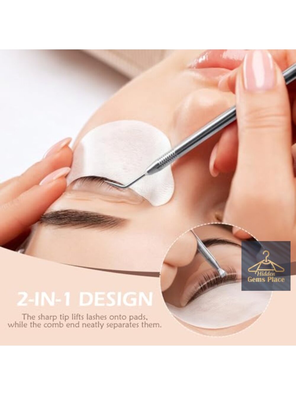 2 PCS 2 in 1 Lash Lift Tools, 420 Stainless Steel Eyelash Separator Comb for - Picture 2 of 5